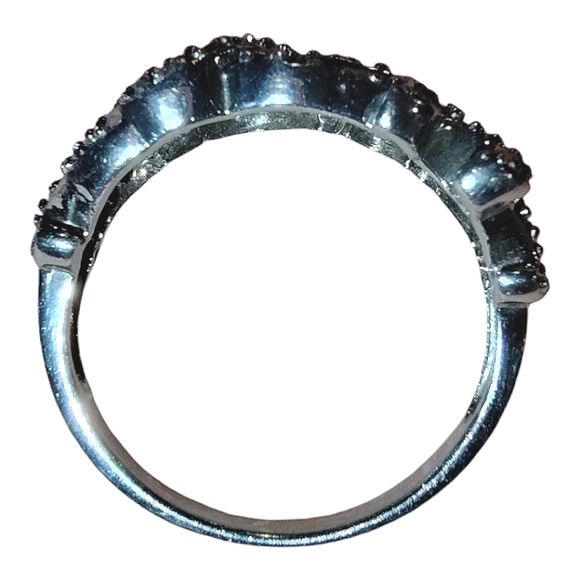 Vintage Sterling Silver 925 Marked Moissanite Filigree Ring Size 8 - Picture 8 of 12